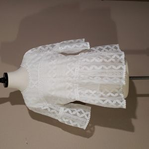 Chic Wish White lace blouse Size L/Xl